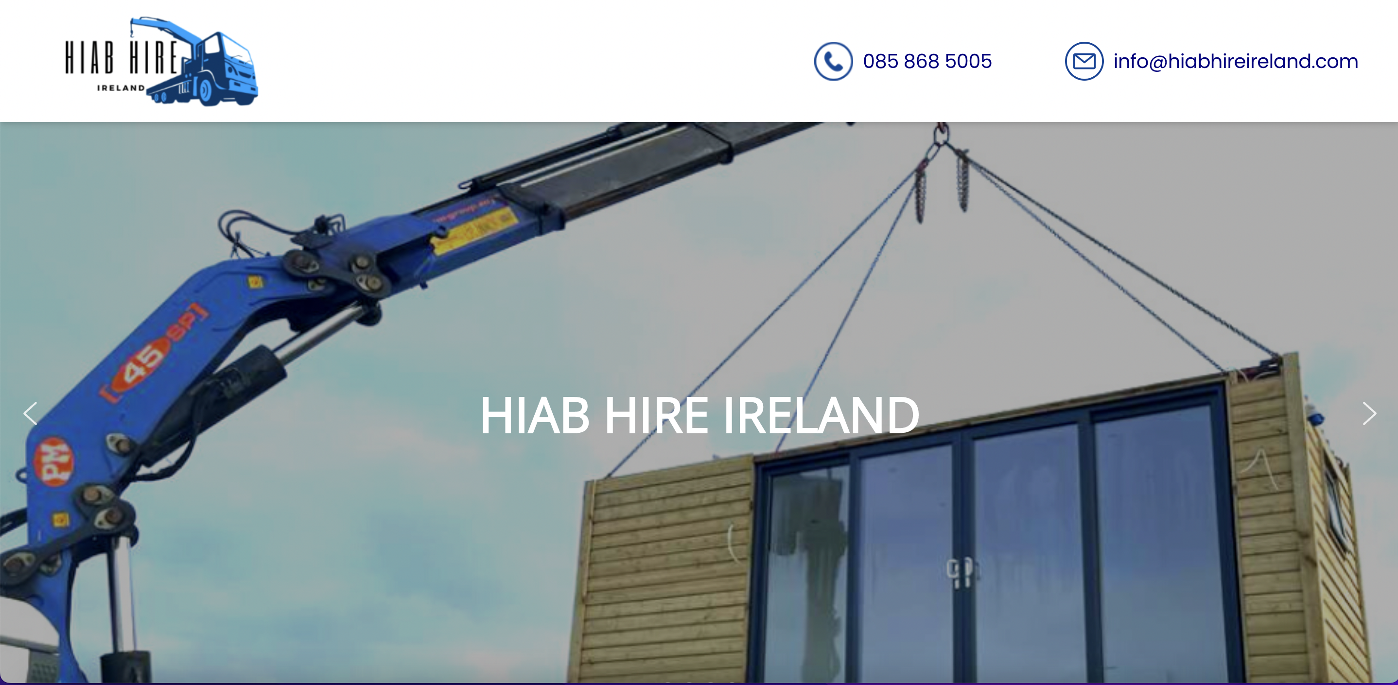Hiab Hire Landing Page Designed and Developed by DMC Consultancy